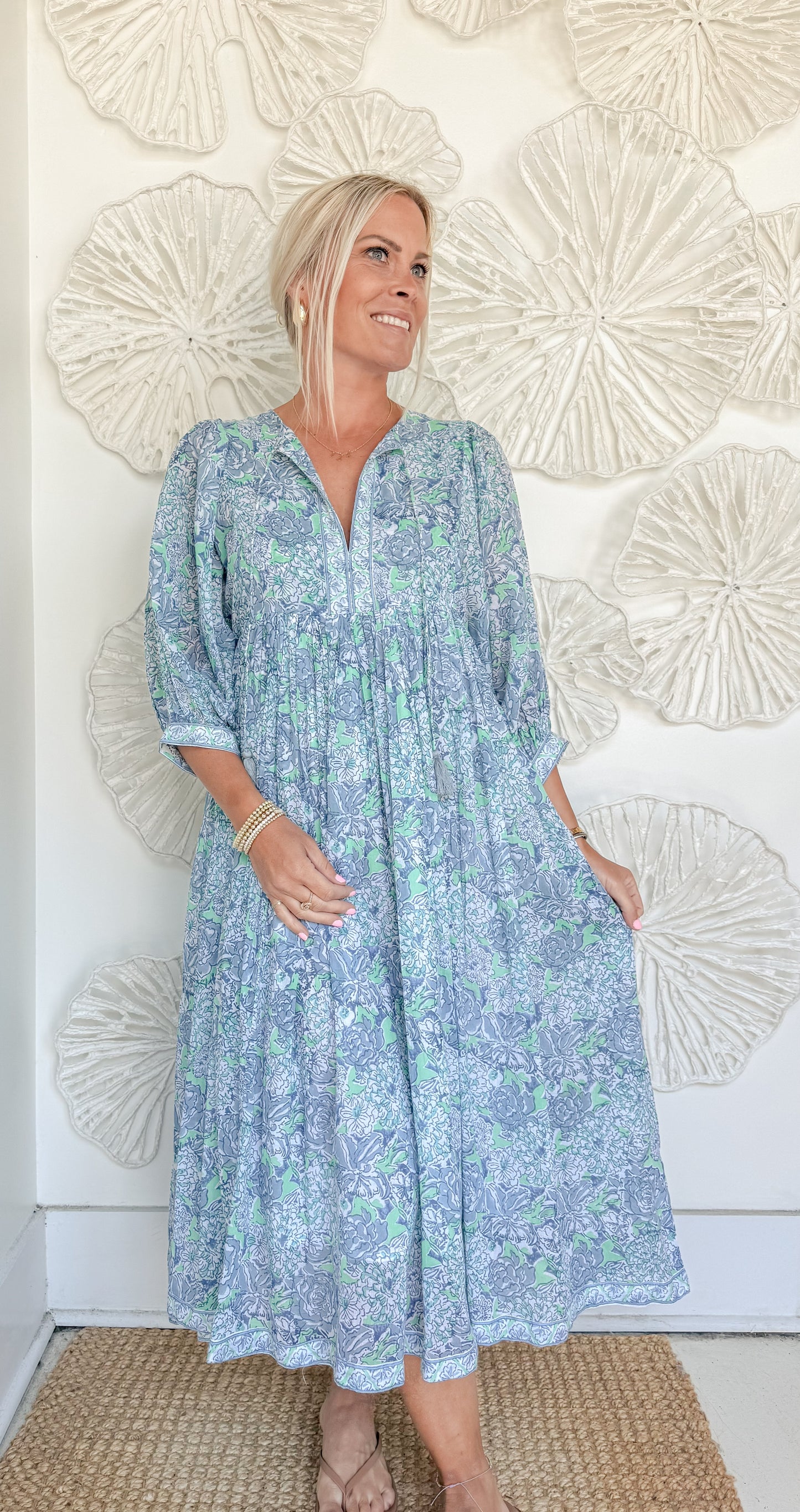 The Carrie Block Print Maxi
