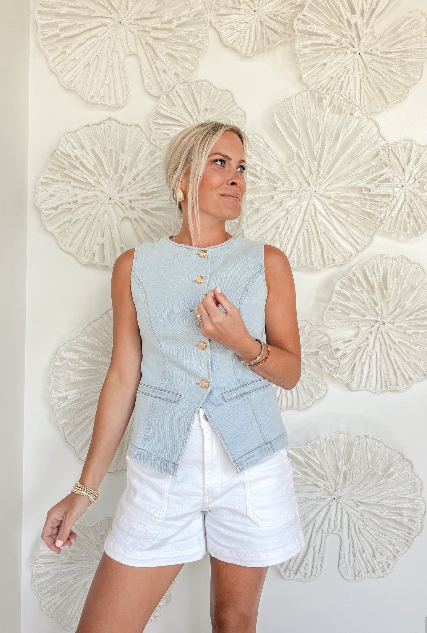 Light Wash Denim Vest