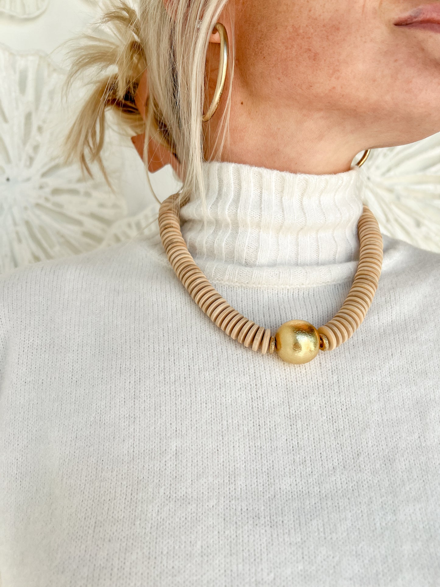 Natural Brown Bead Necklace