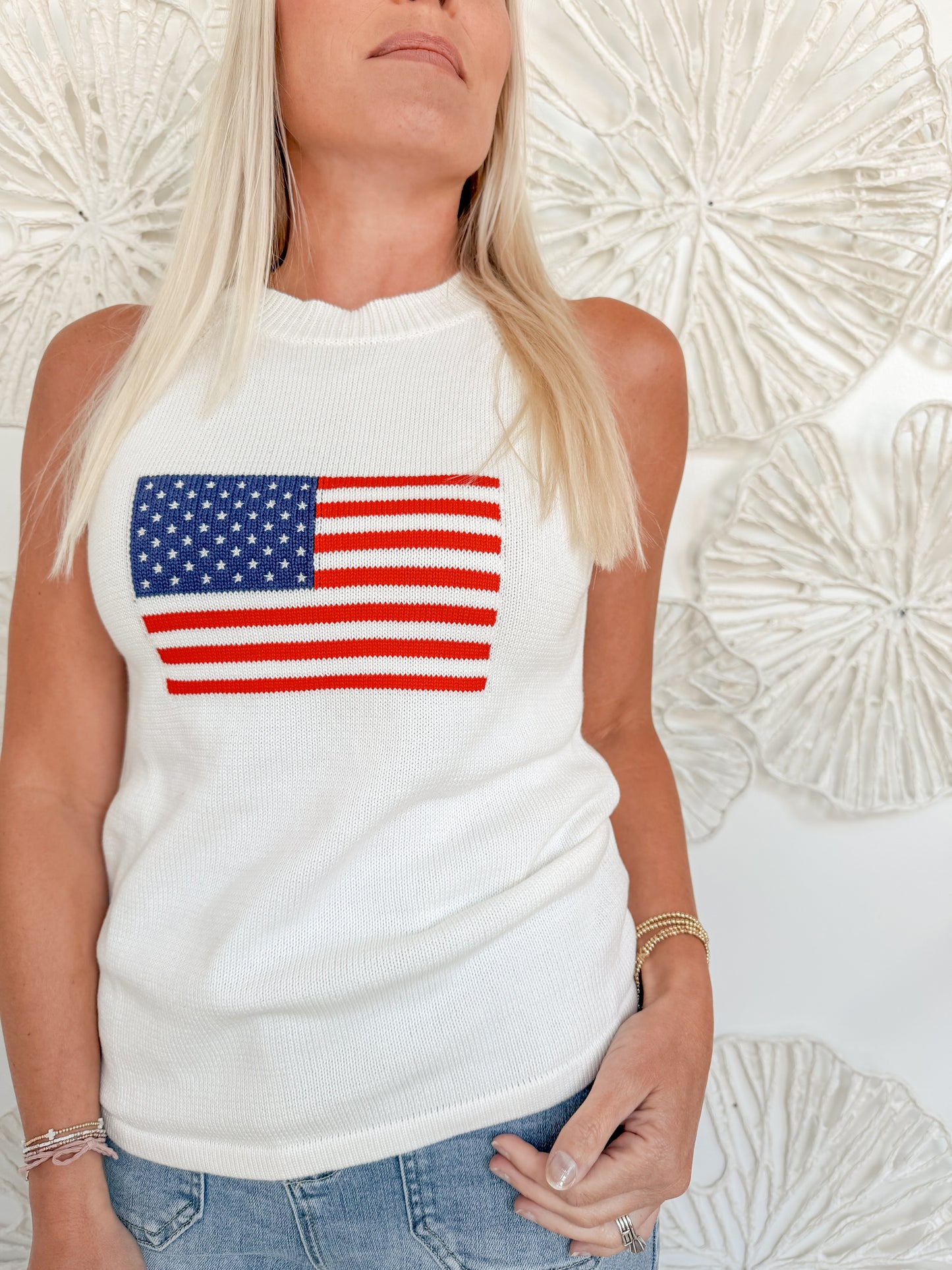 White American Flag Blouse