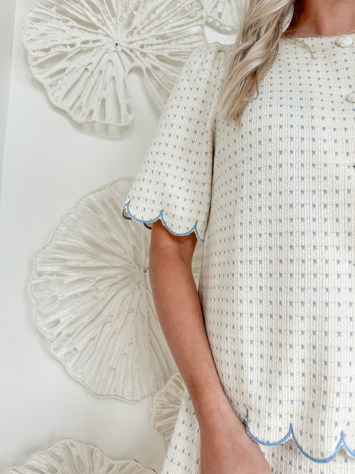 Slate Blue Scalloped Set