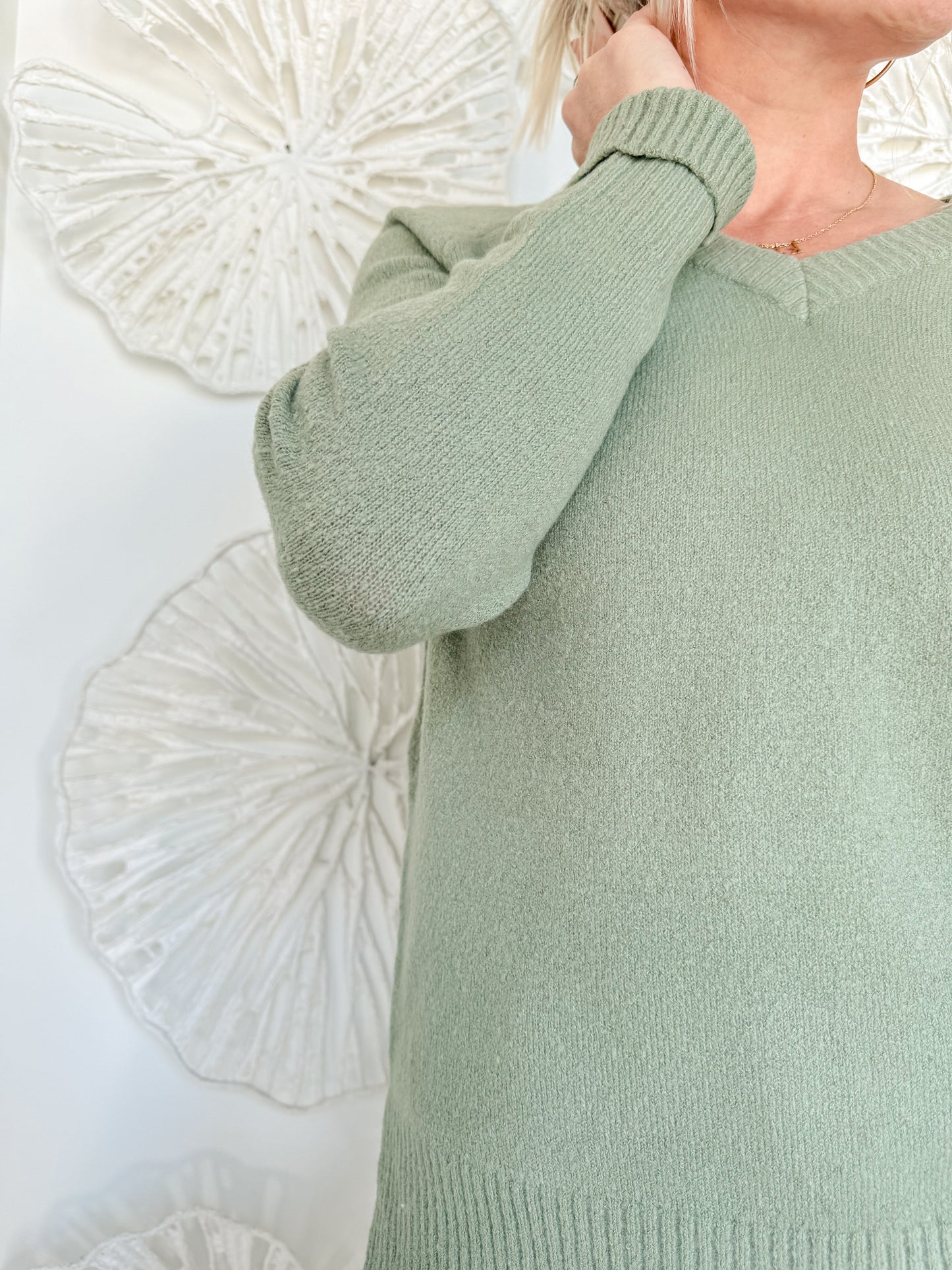 Moss VNeck Sweater