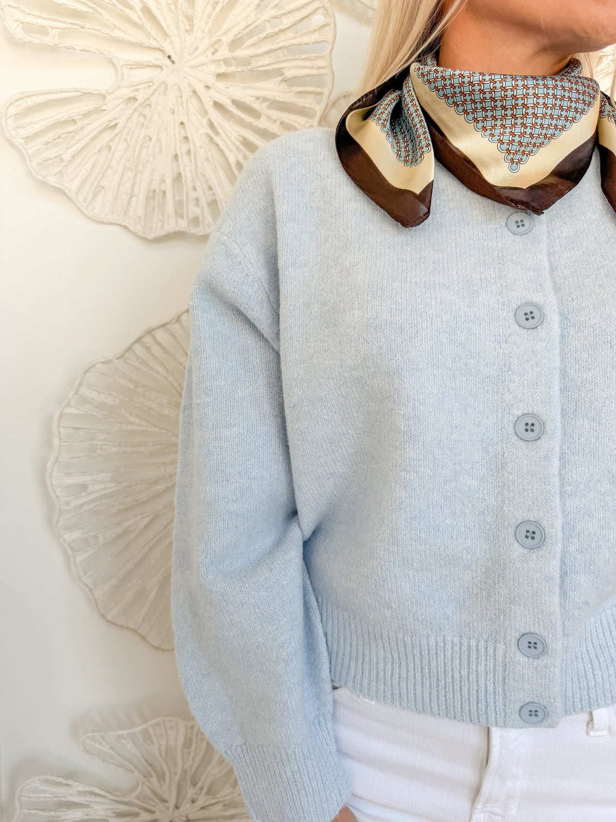 Baby Blue Button Sweater