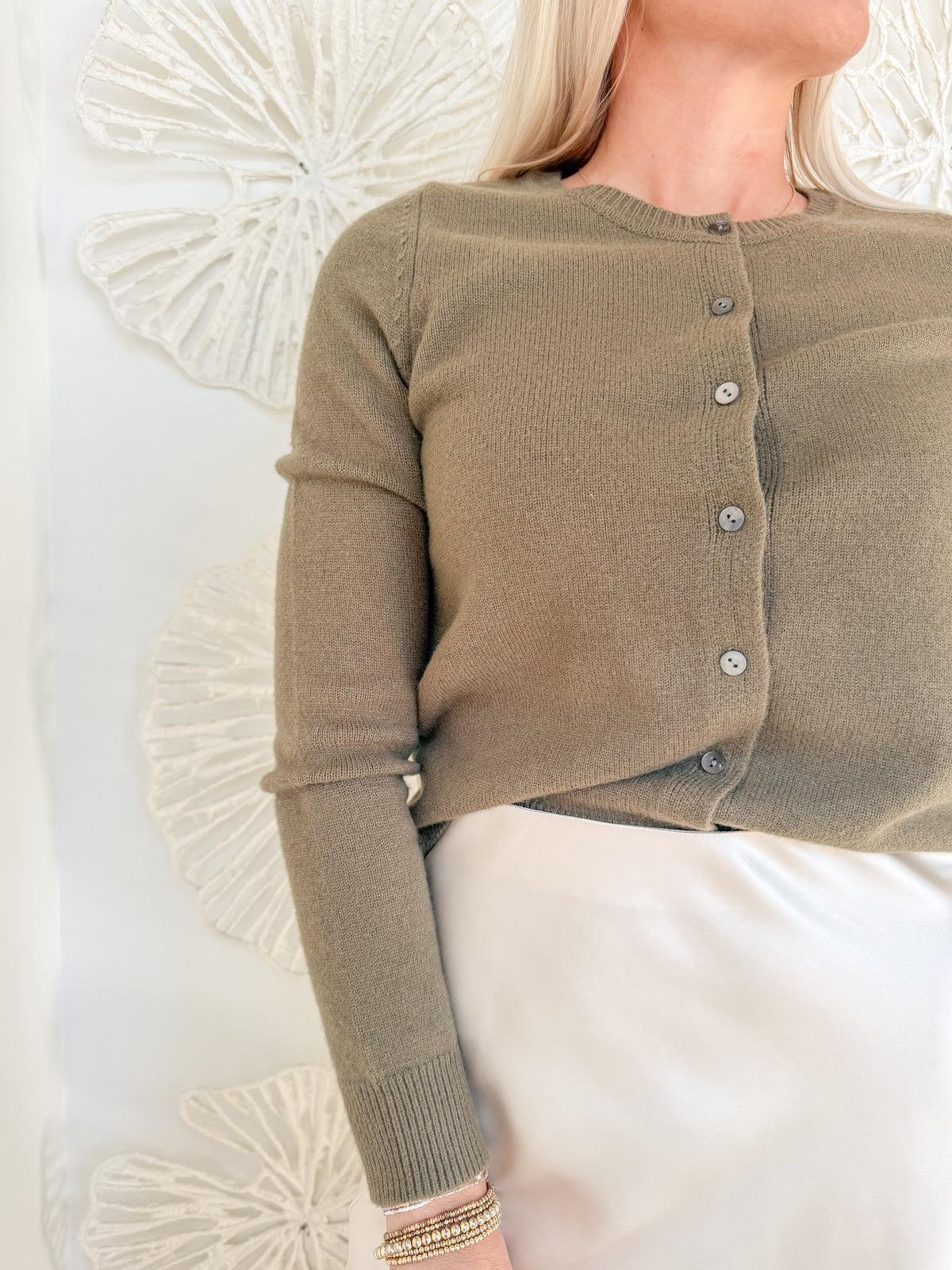 Olive Button Cardigan