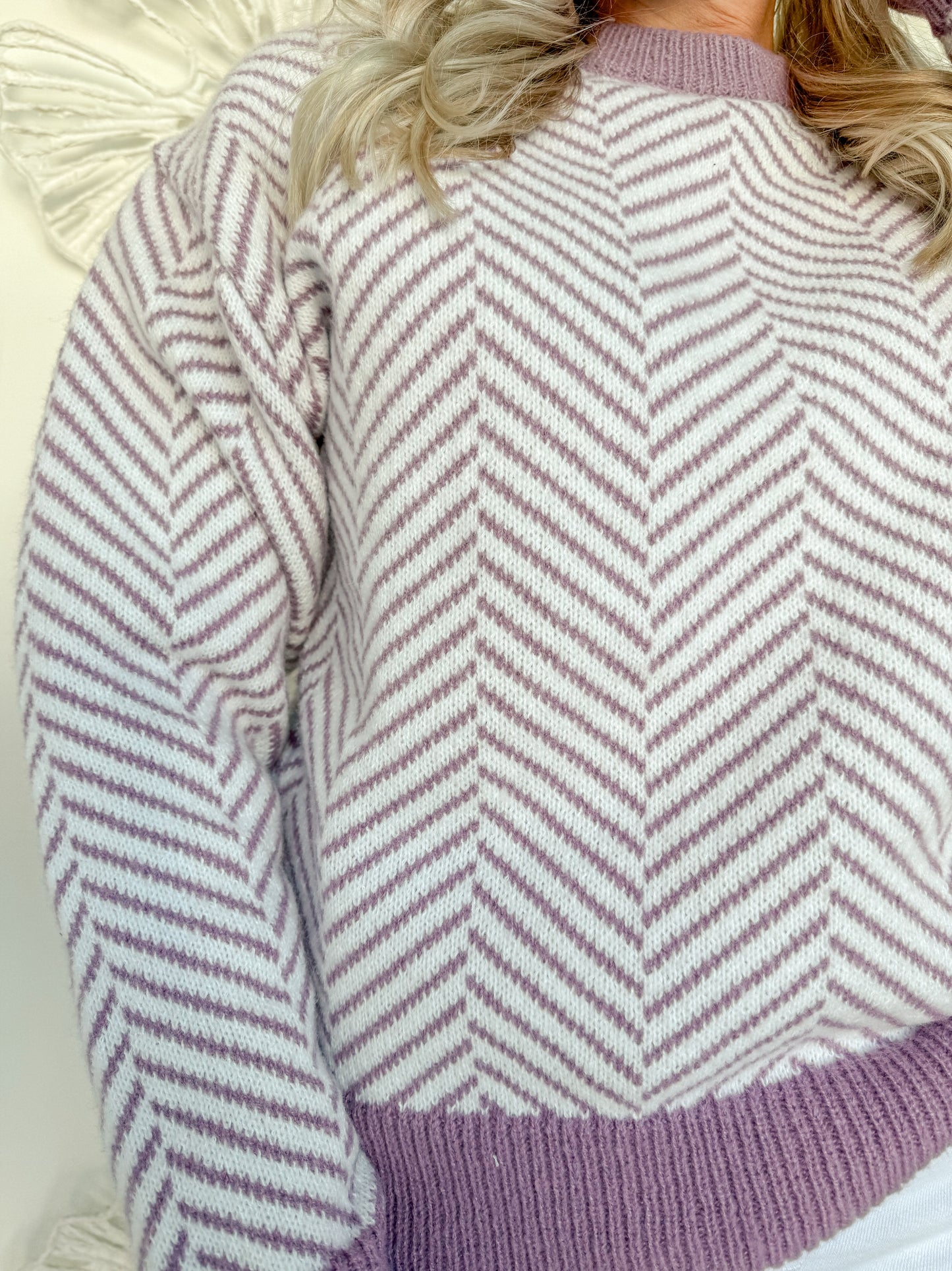 Lavender Chevron Sweater