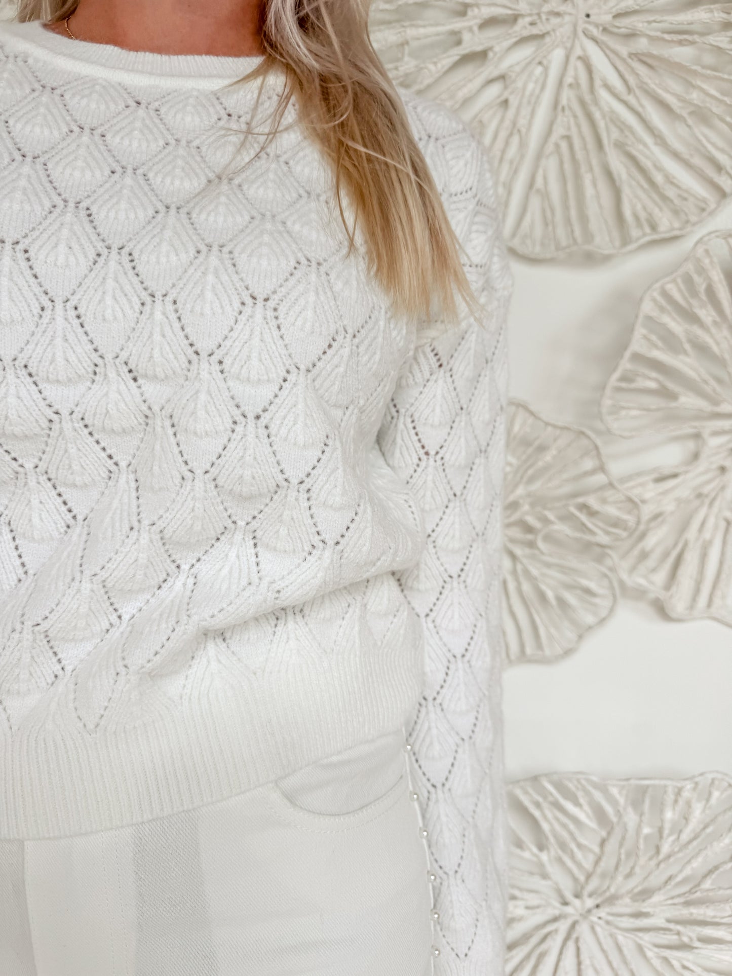 Ivory Pointelle Sweater