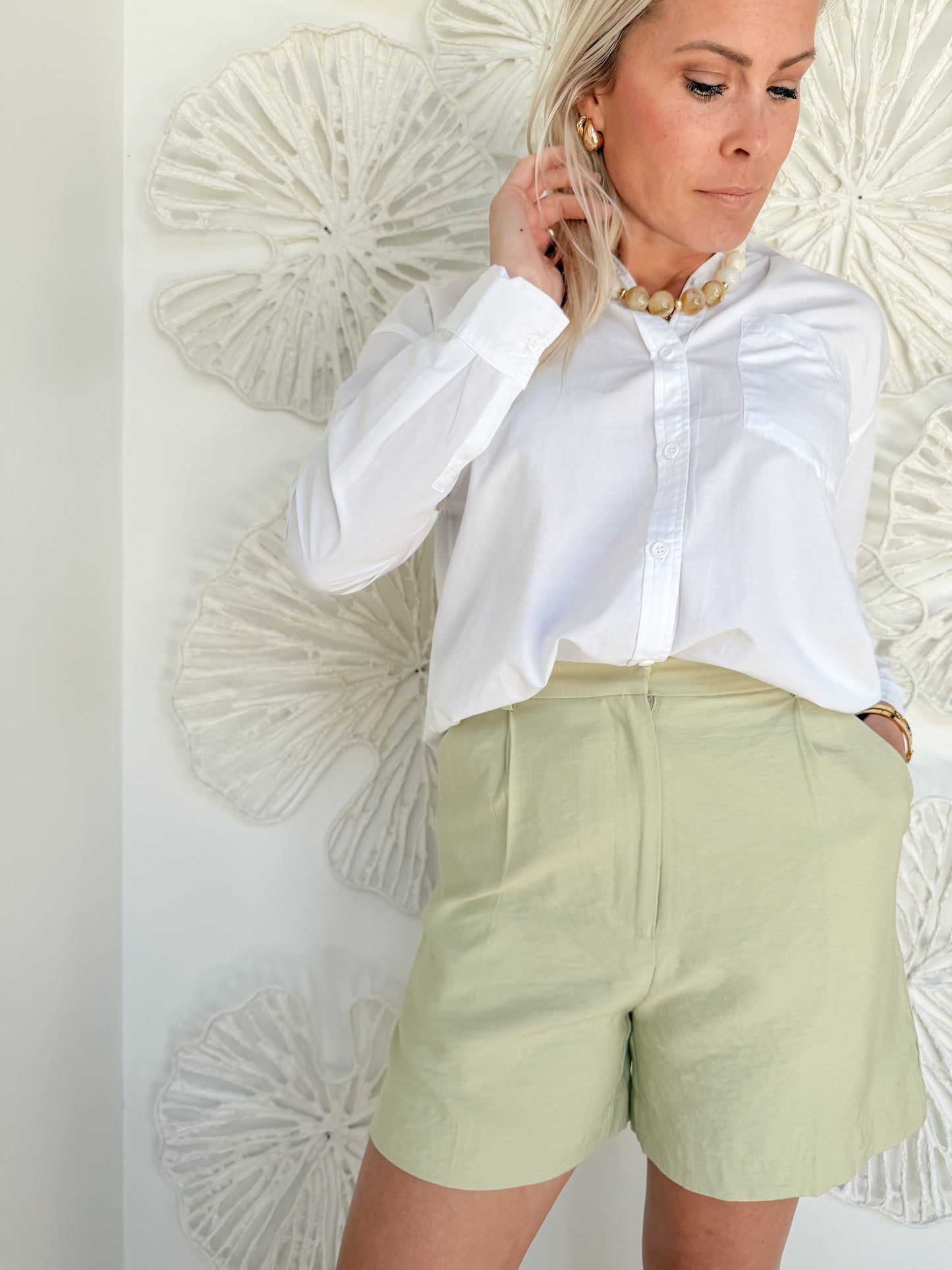 Green Trouser Shorts