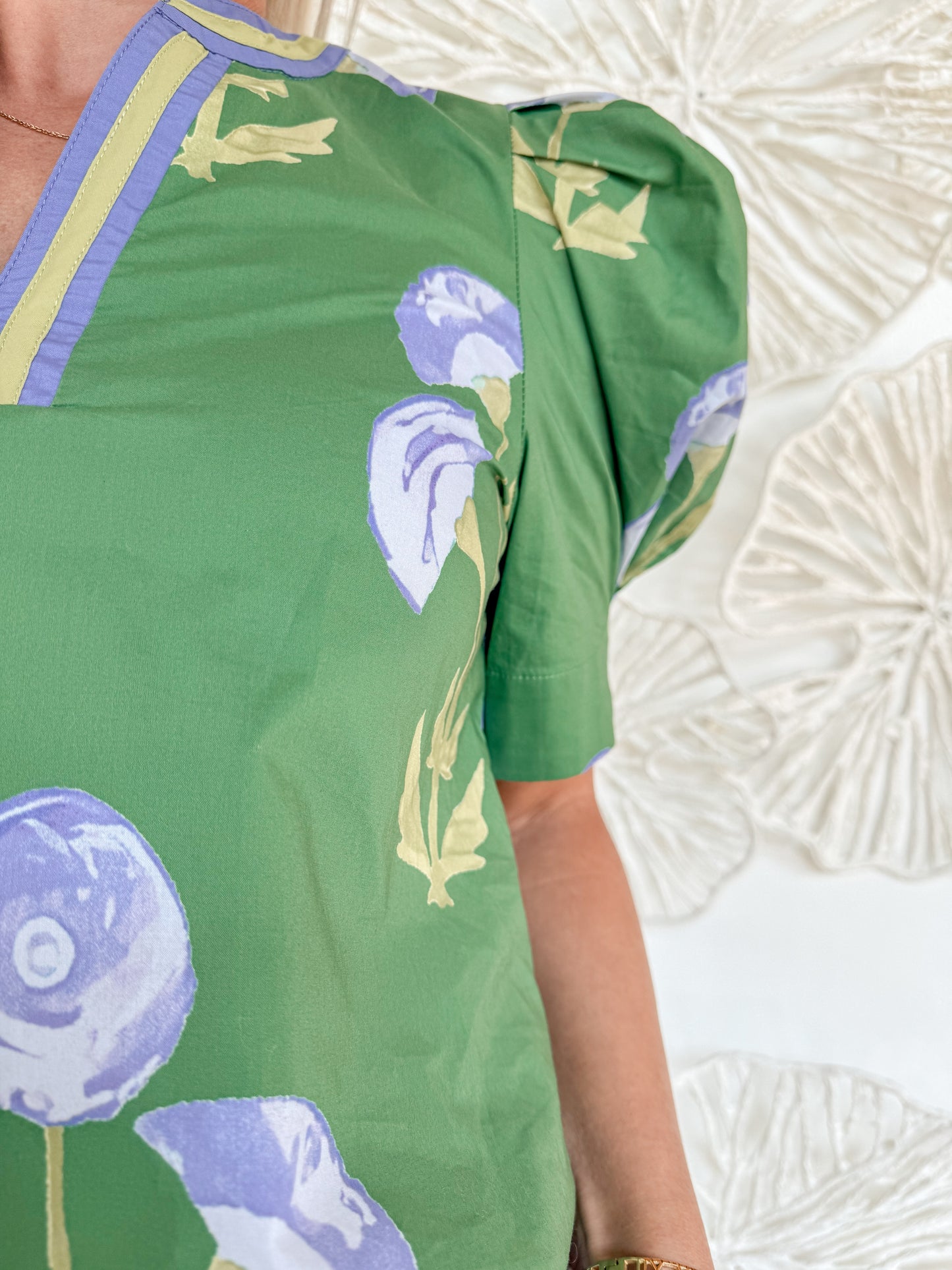 Green/Blue Floral Motiff Blouse