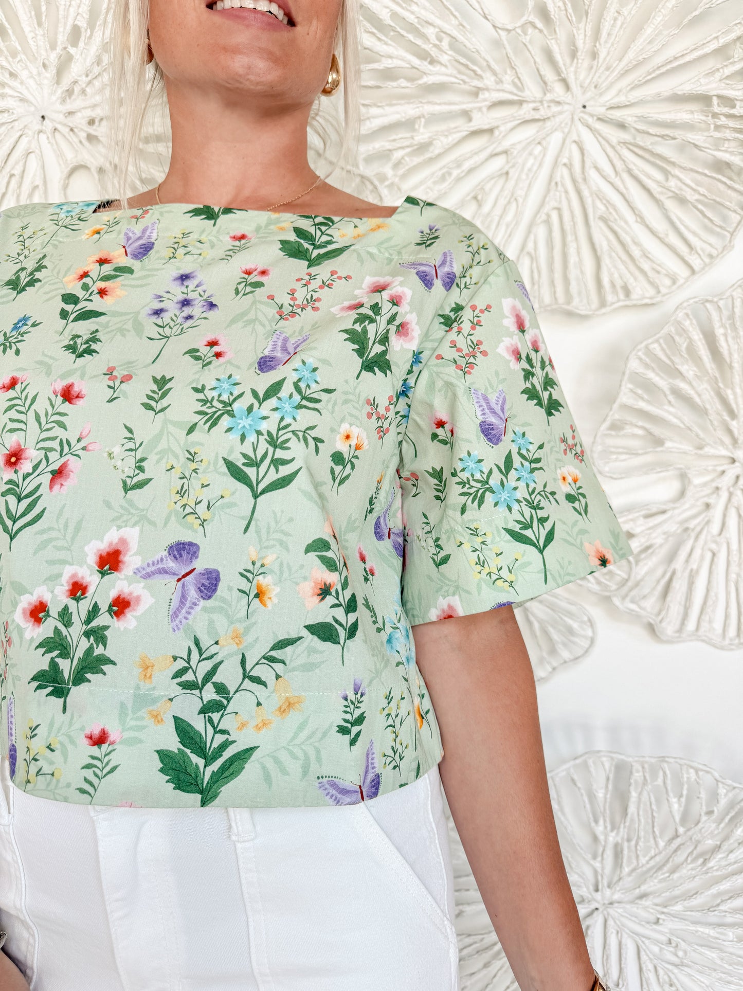 Green Botanical Blouse