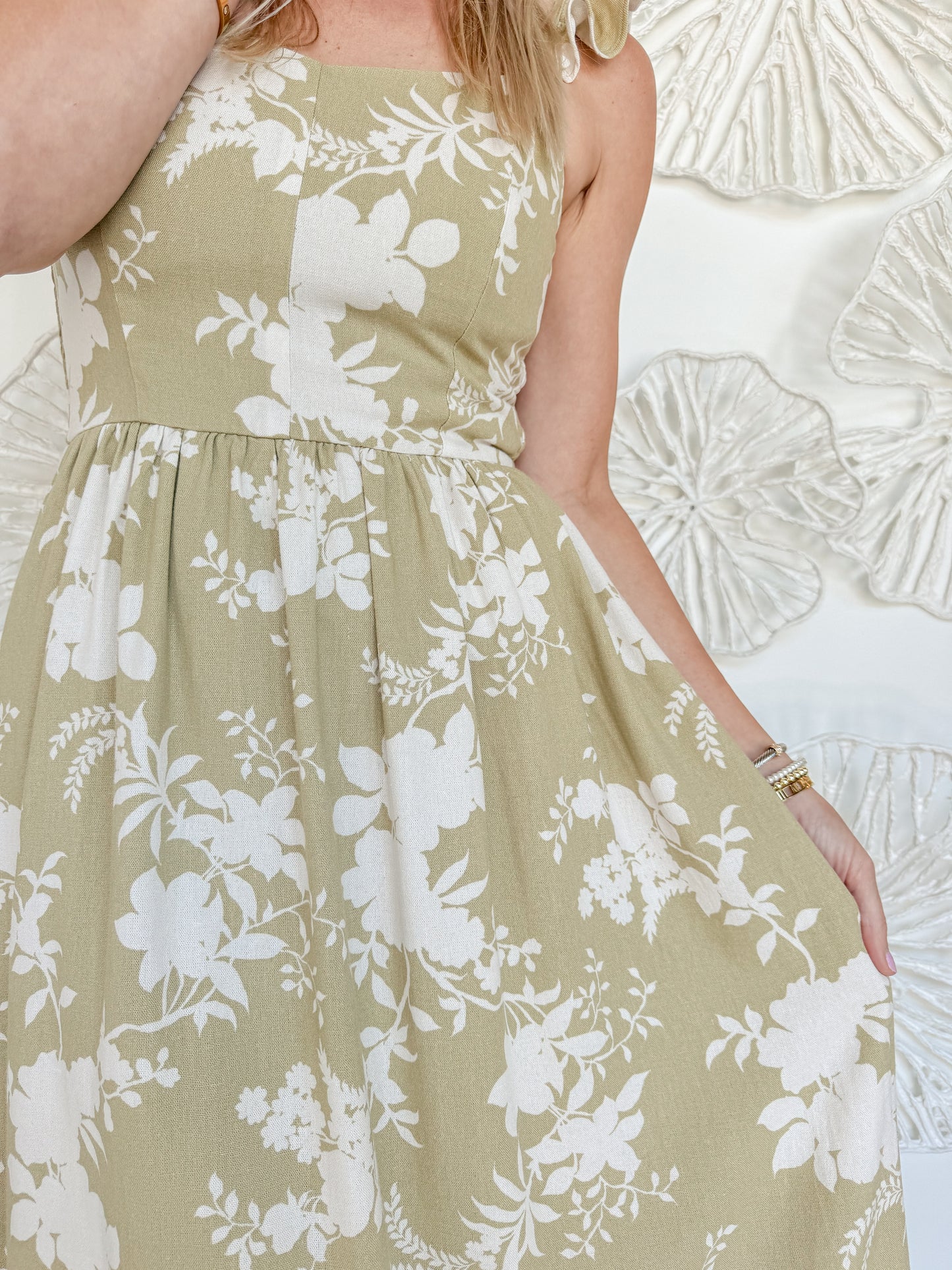 Sage Floral Midi