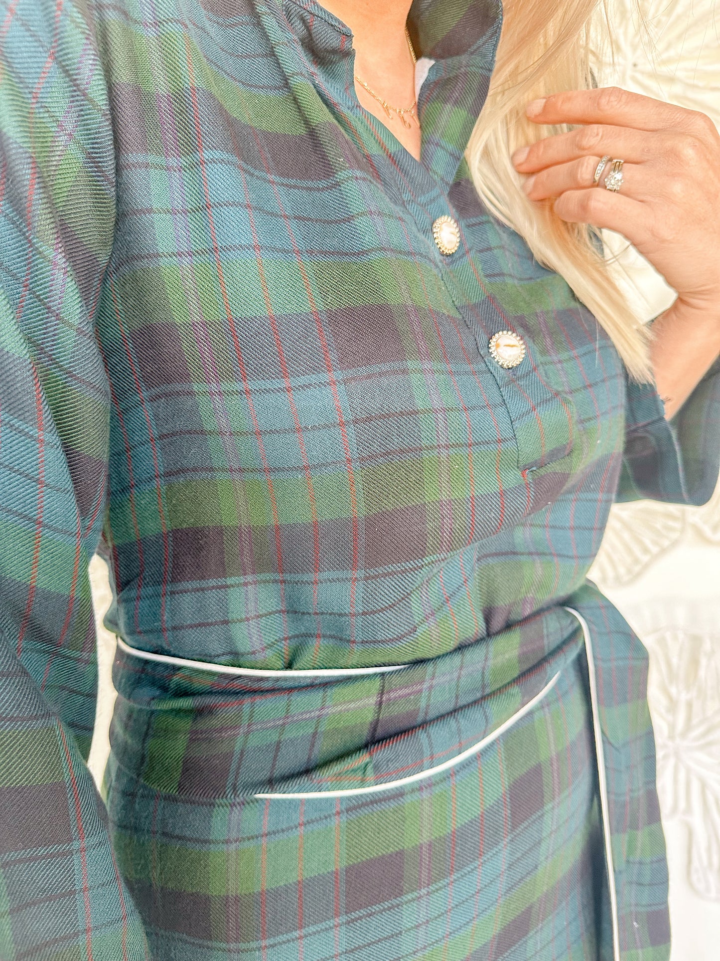 The Georgia Dark Plaid Maxi