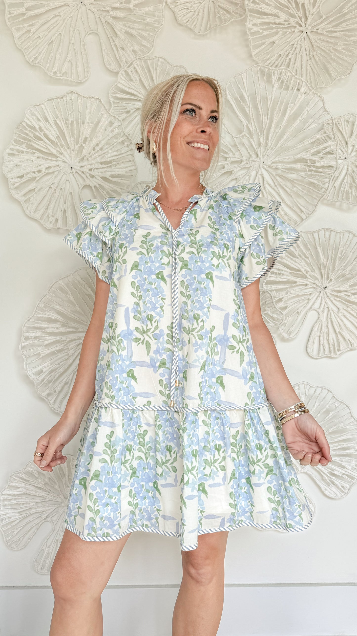 Blue/Green Floral Poplin Mini
