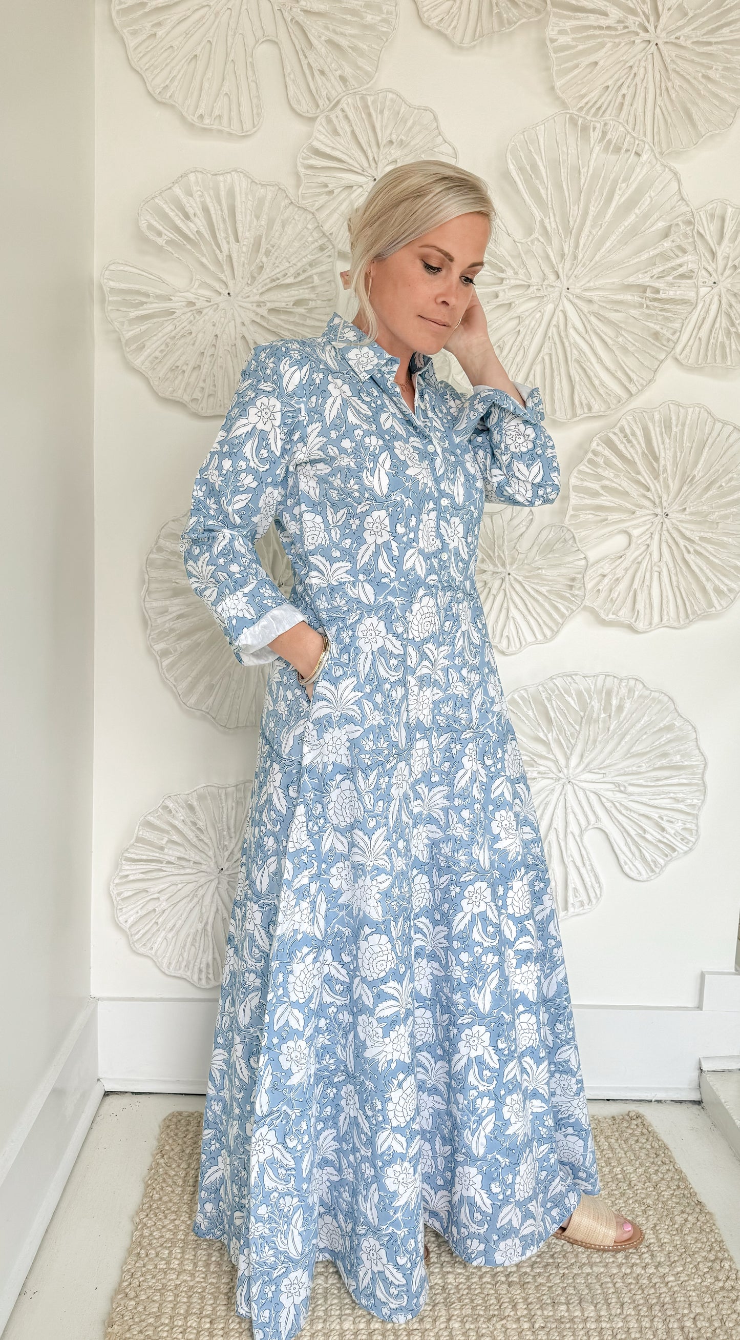 The Campbell Long Sleeve Block Print Maxi