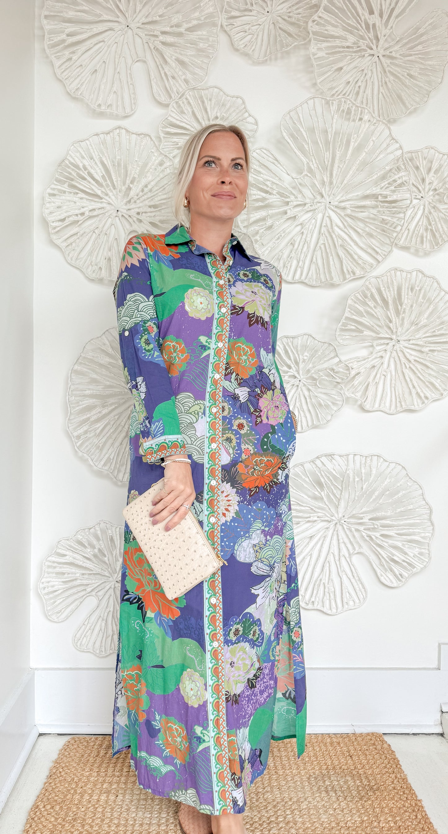 Peacock Collared Maxi