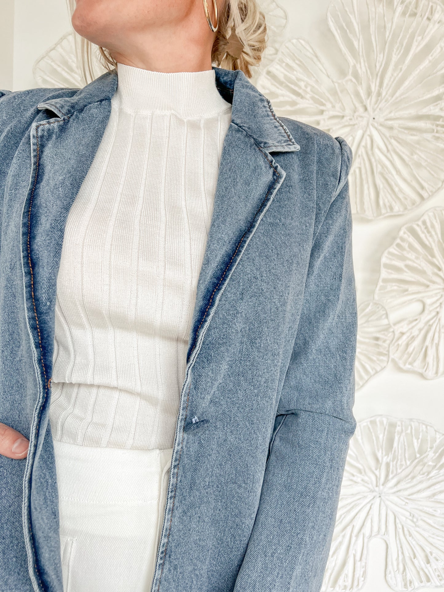 Washed Denim Blazer