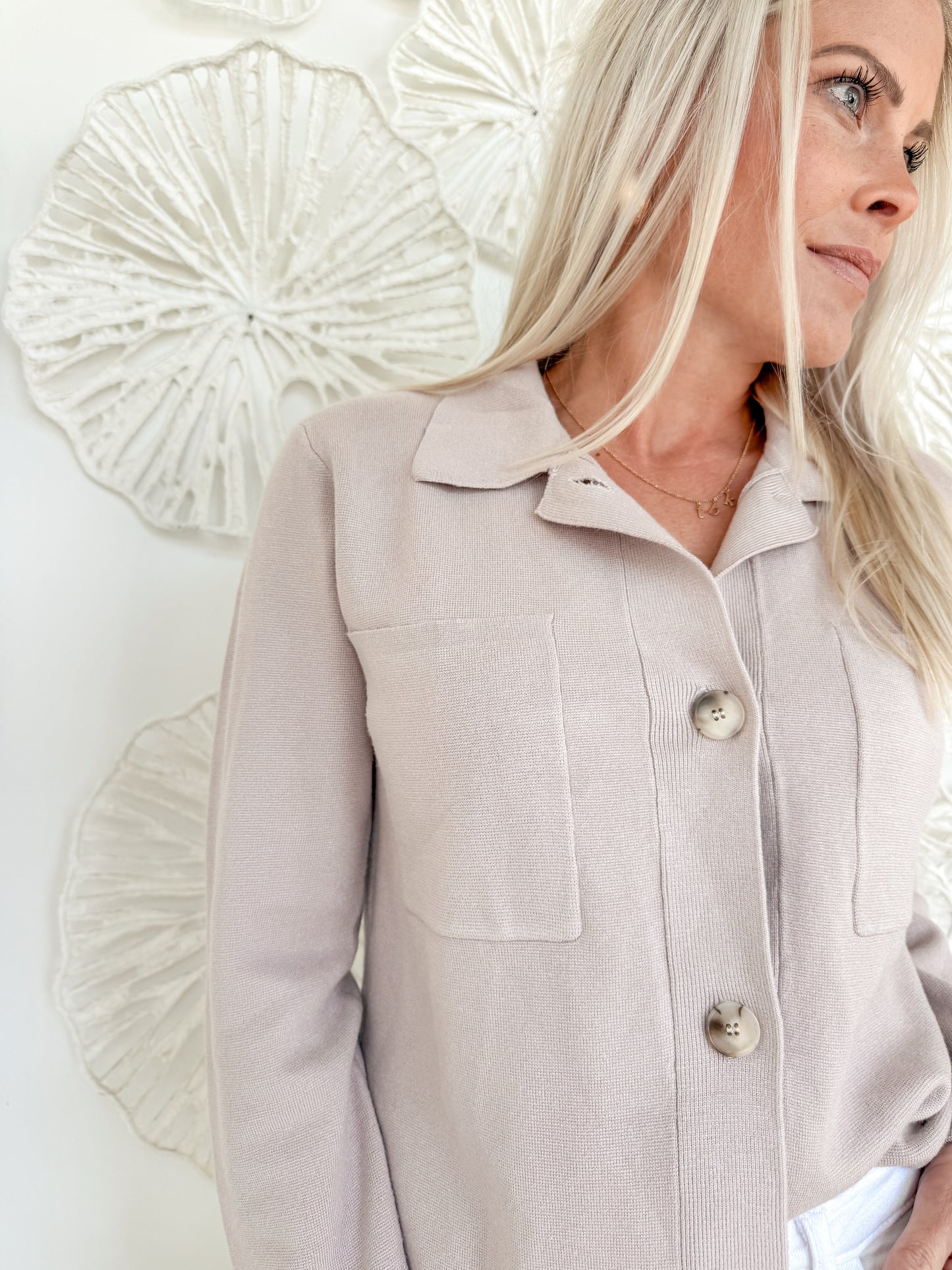 Mauve Collared Button Up