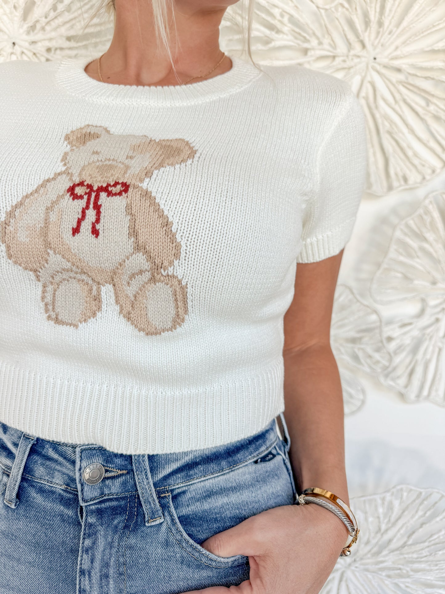 White Bear Cropped Sweater