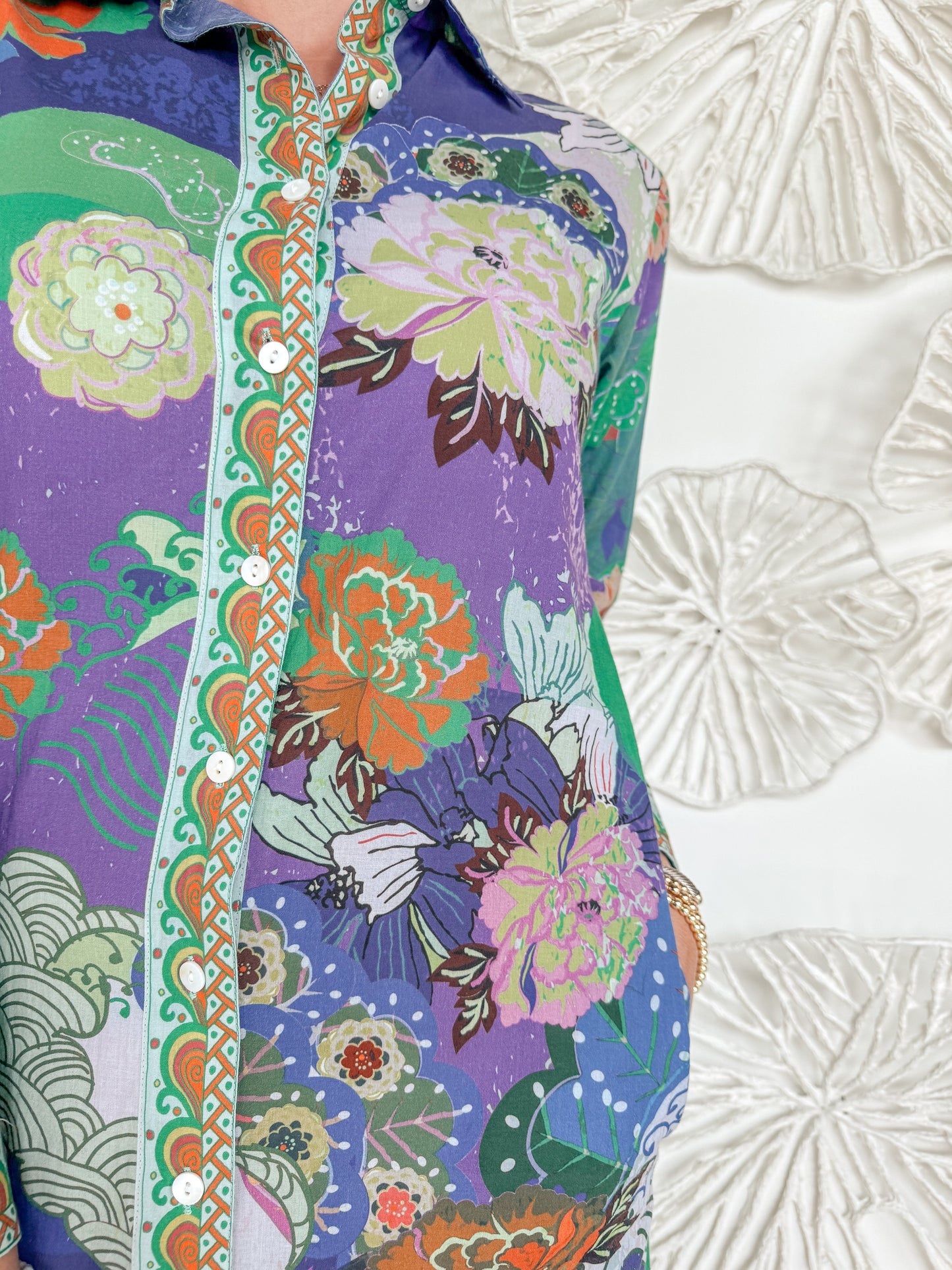 Peacock Collared Maxi