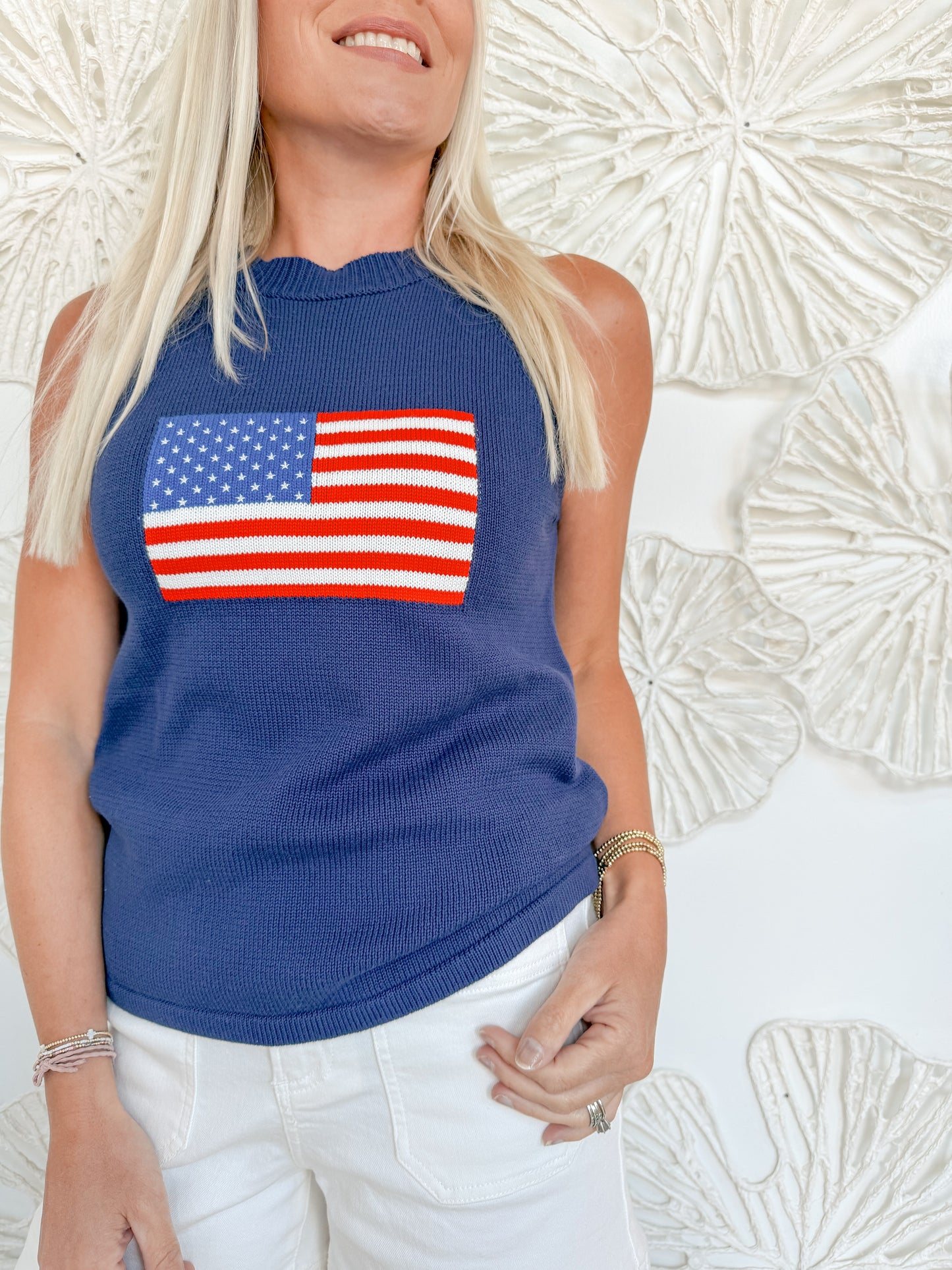 Navy American Flag Blouse