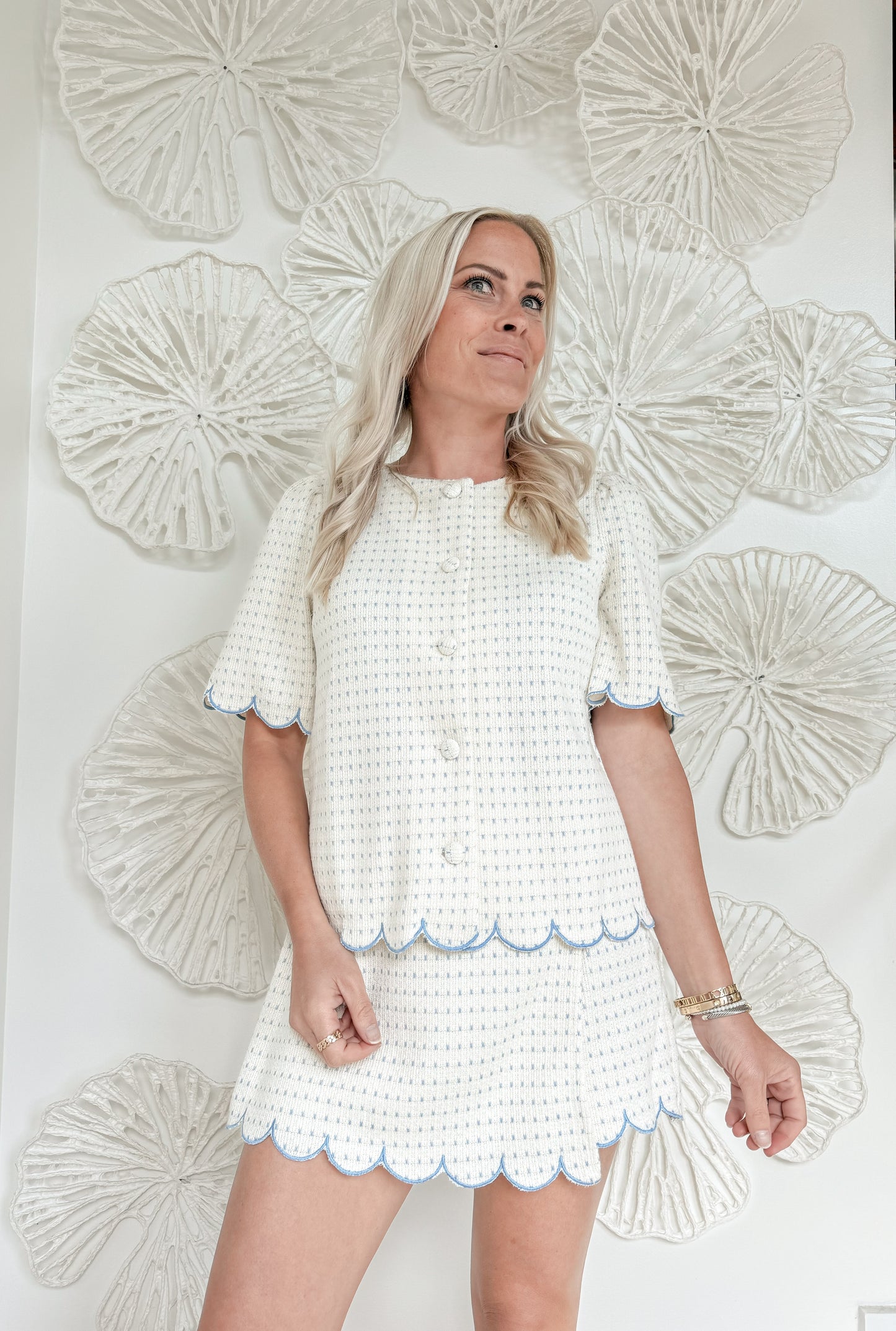 Slate Blue Scalloped Set