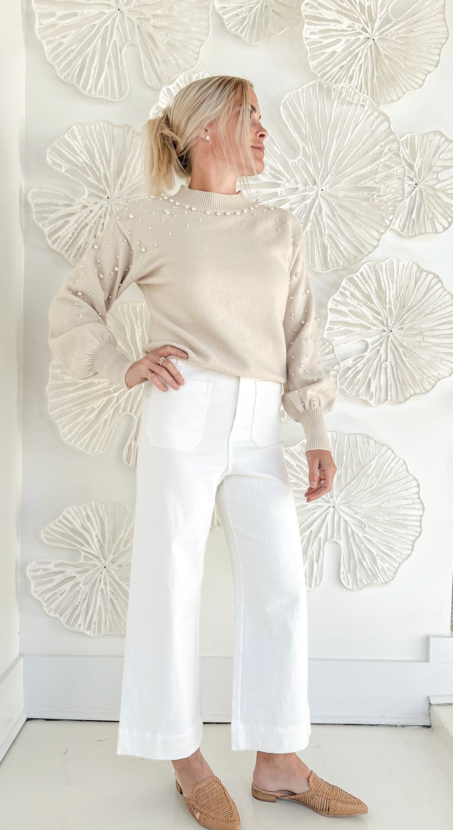 White Wide Leg Pants