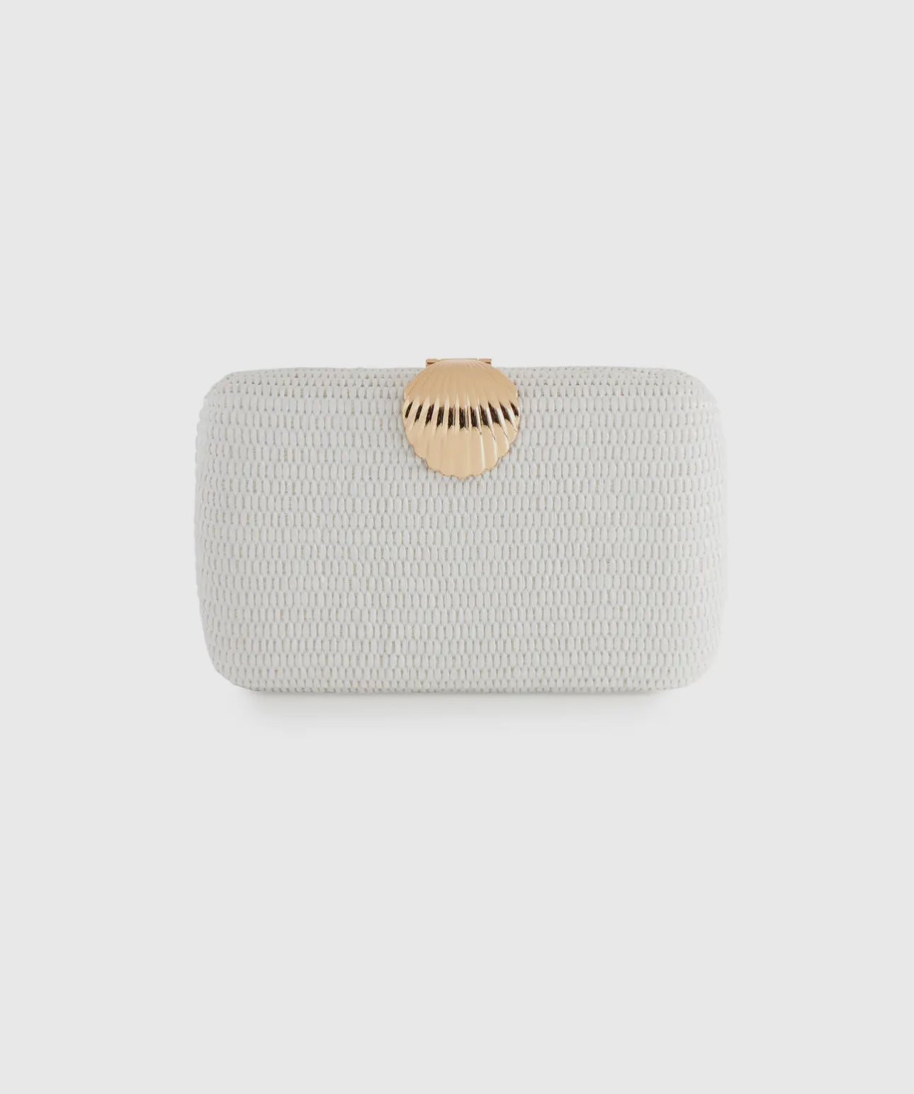 White Shell Clasp Clutch