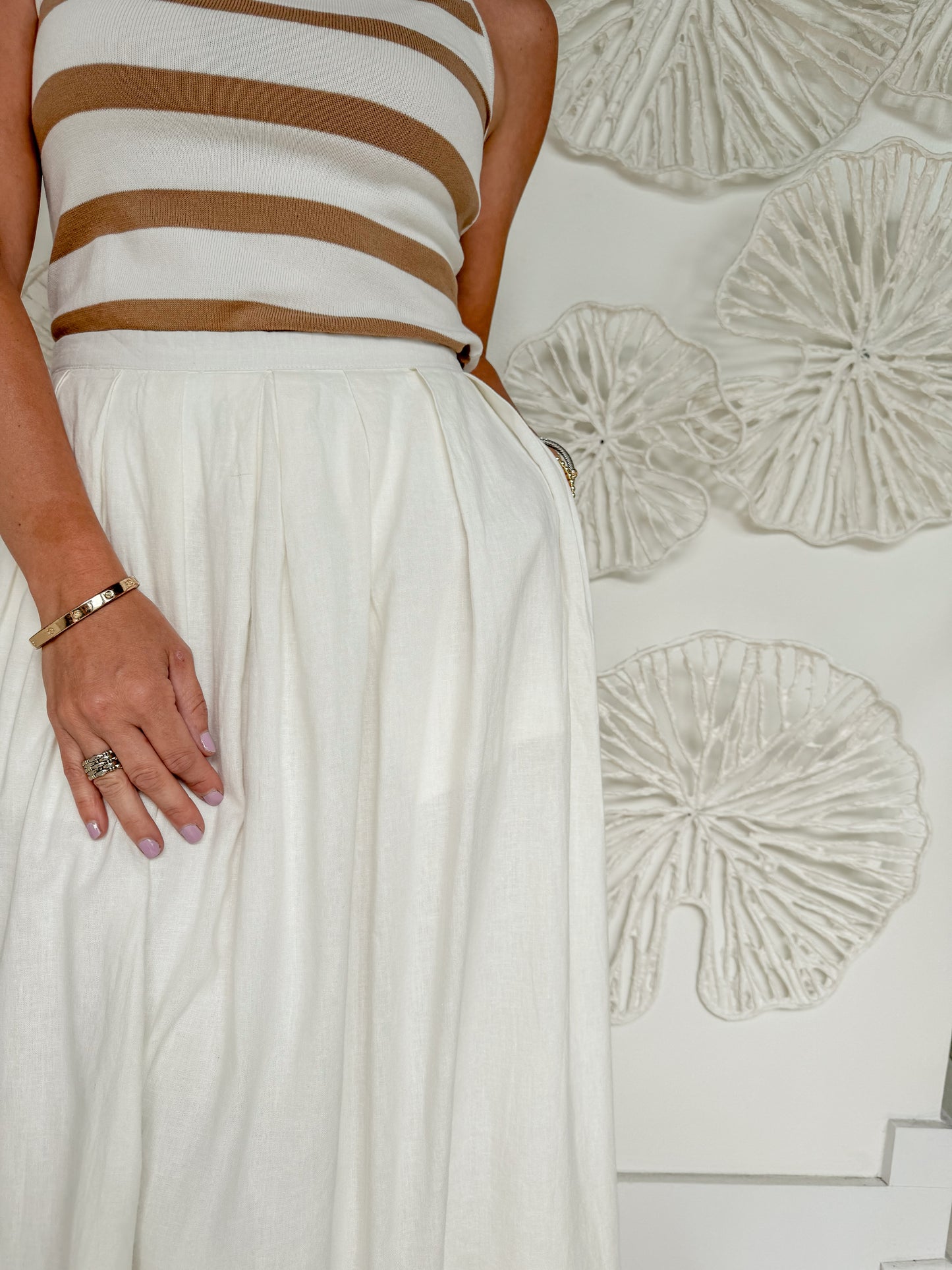 Ivory Linen Skirt