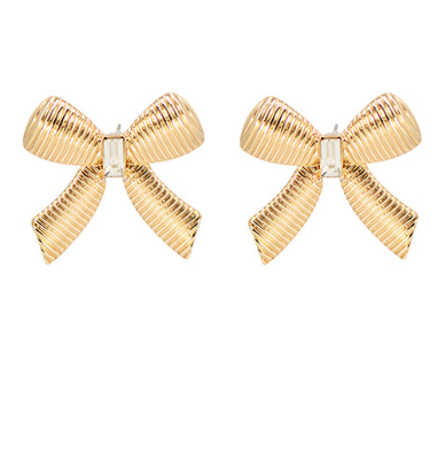 Gold Bow Earrings