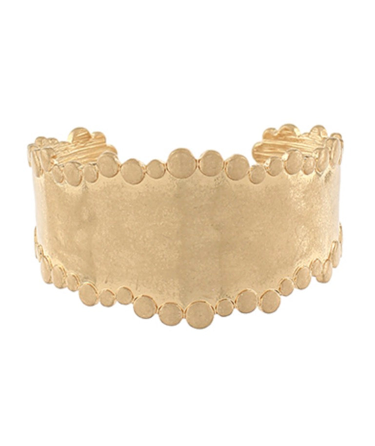Worn Gold Disc Cuff