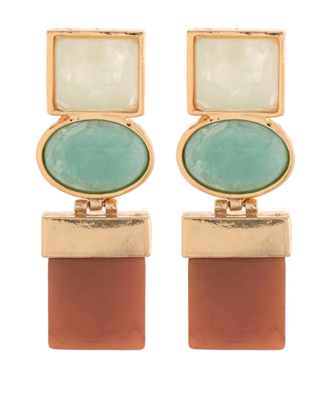 Brown/Turquoise Linear Earrings