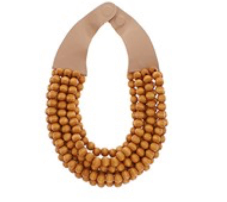 Mocha Wood Bead Necklace