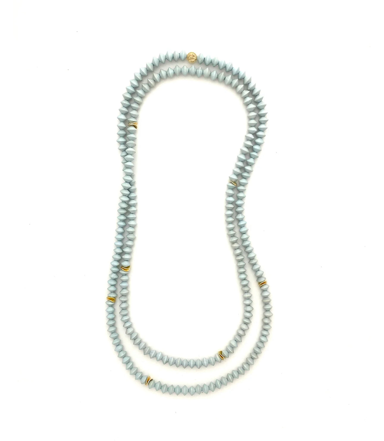 Light Blue Bead Wrap Necklace