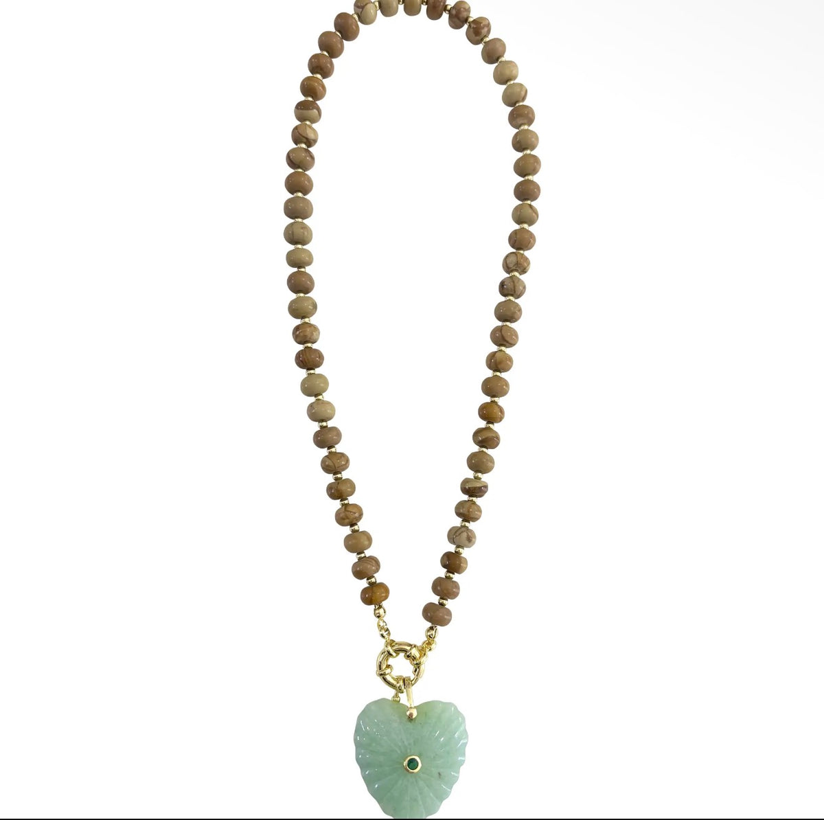 The Kendall Sage Heart Necklace