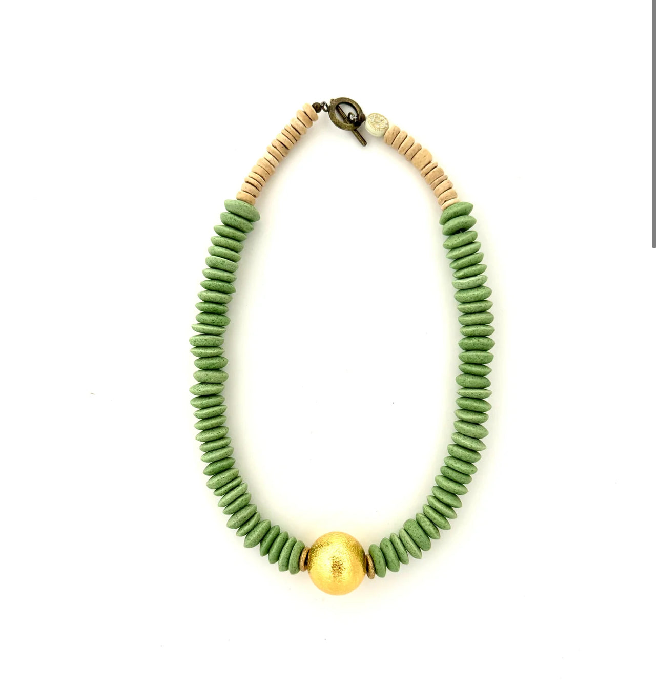 Lime Green Stone Bead Necklace