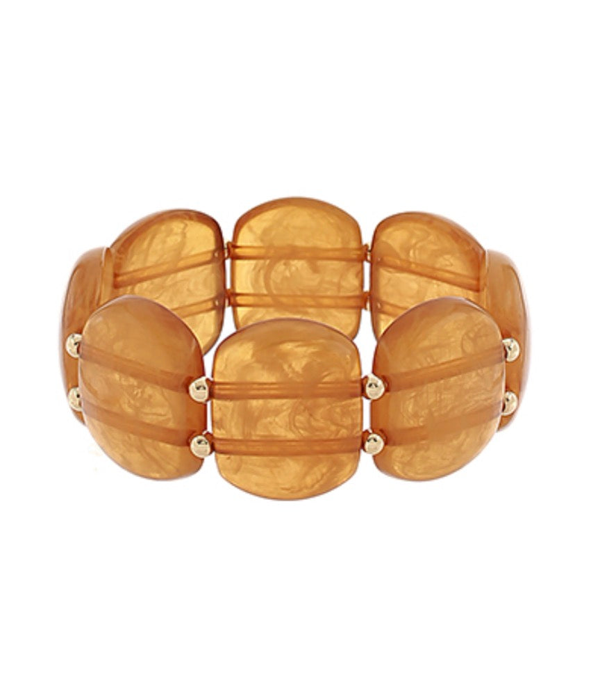 Light Brown Resin Stretch Bracelet