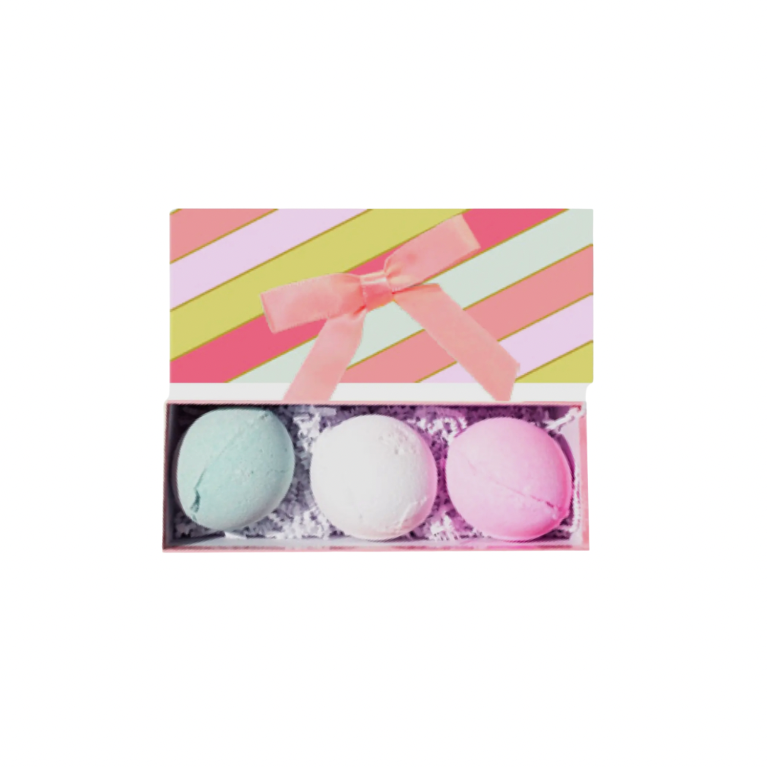 Colorful Three Bath Bomb Set