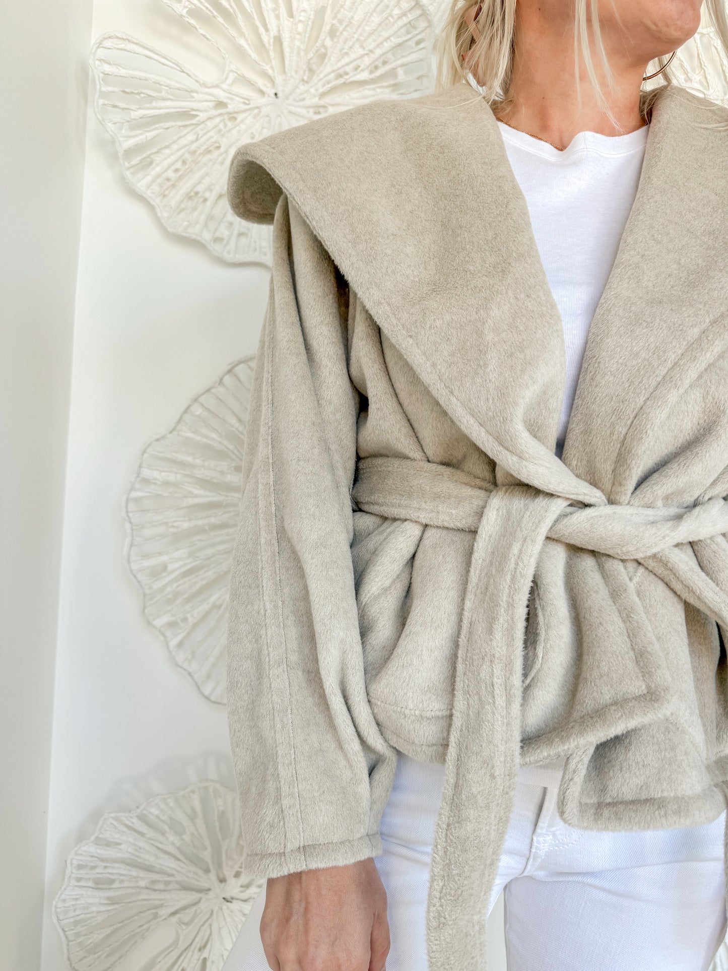 Oatmeal Tie Coat