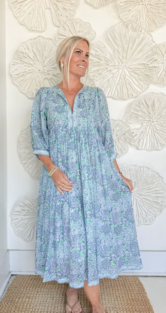 The Carrie Block Print Maxi