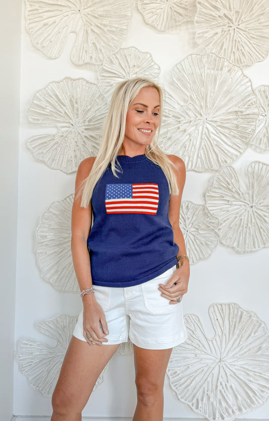 Navy American Flag Blouse