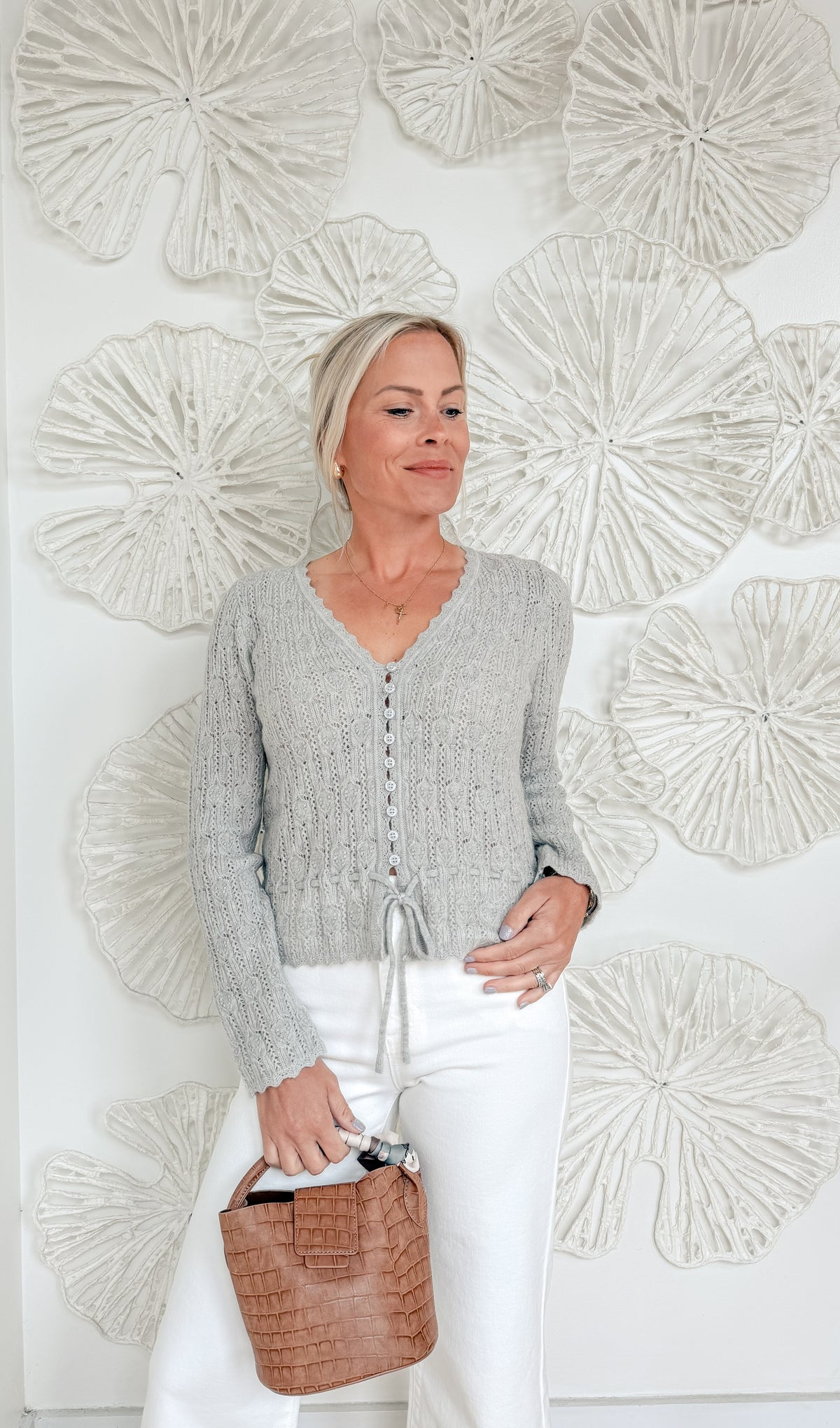 Light Grey Button Blouse