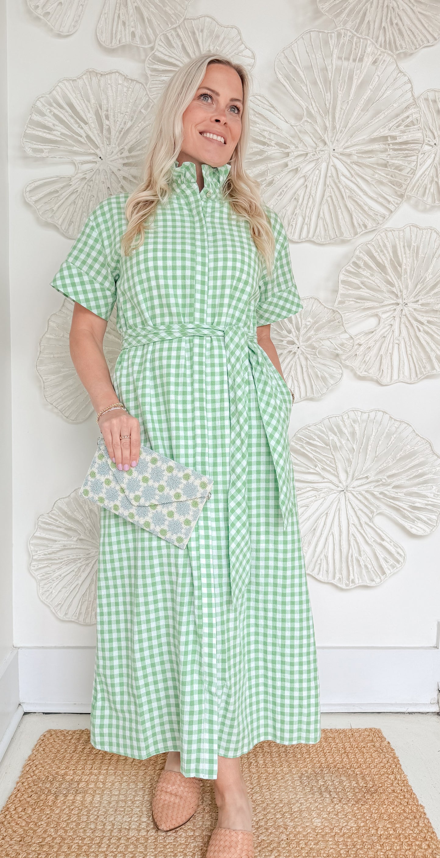 Meadow Green Gingham Midi