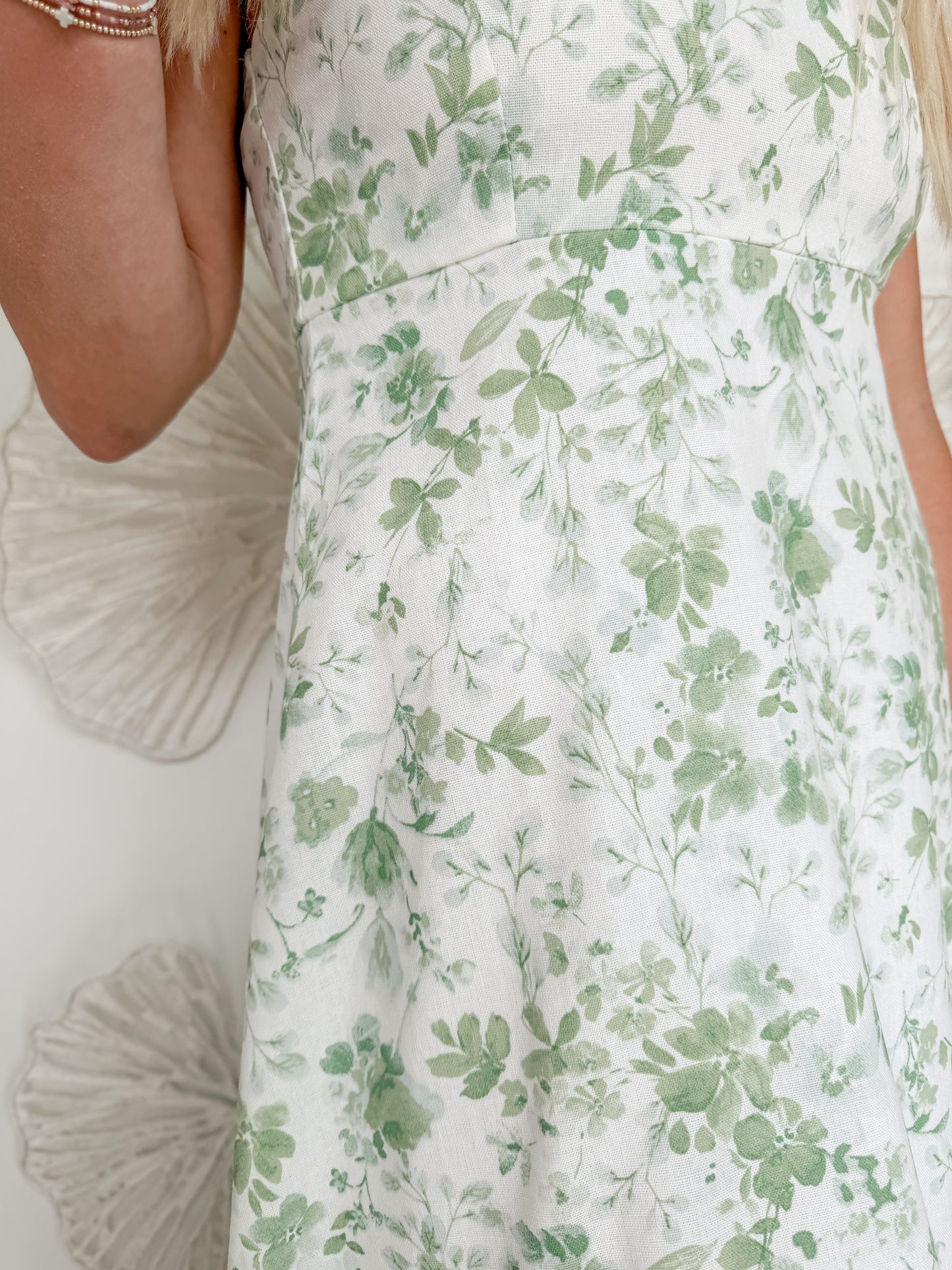 Sage Floral Toile Midi