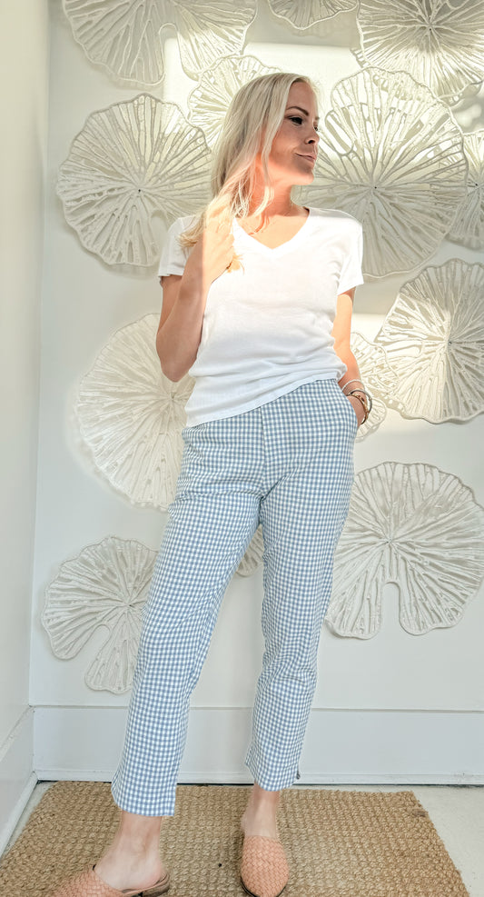 Blue Gingham Pants