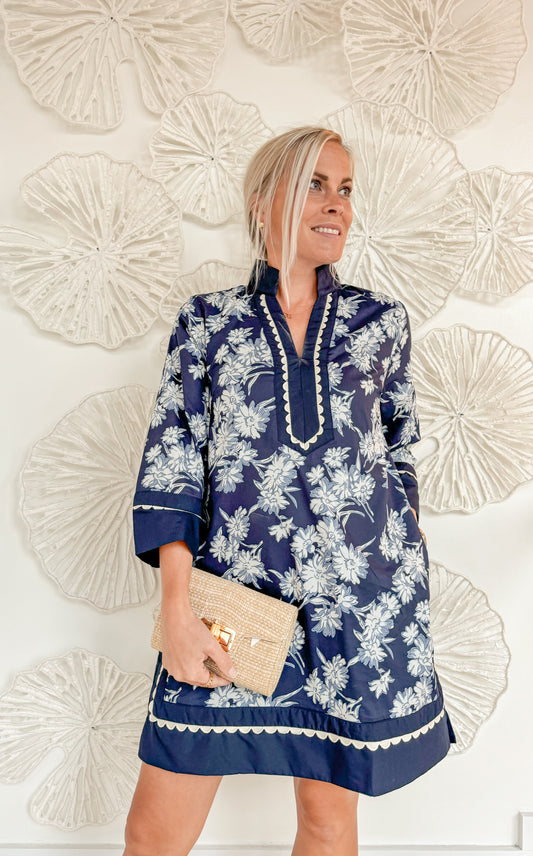 Navy Floral Tunic Mini