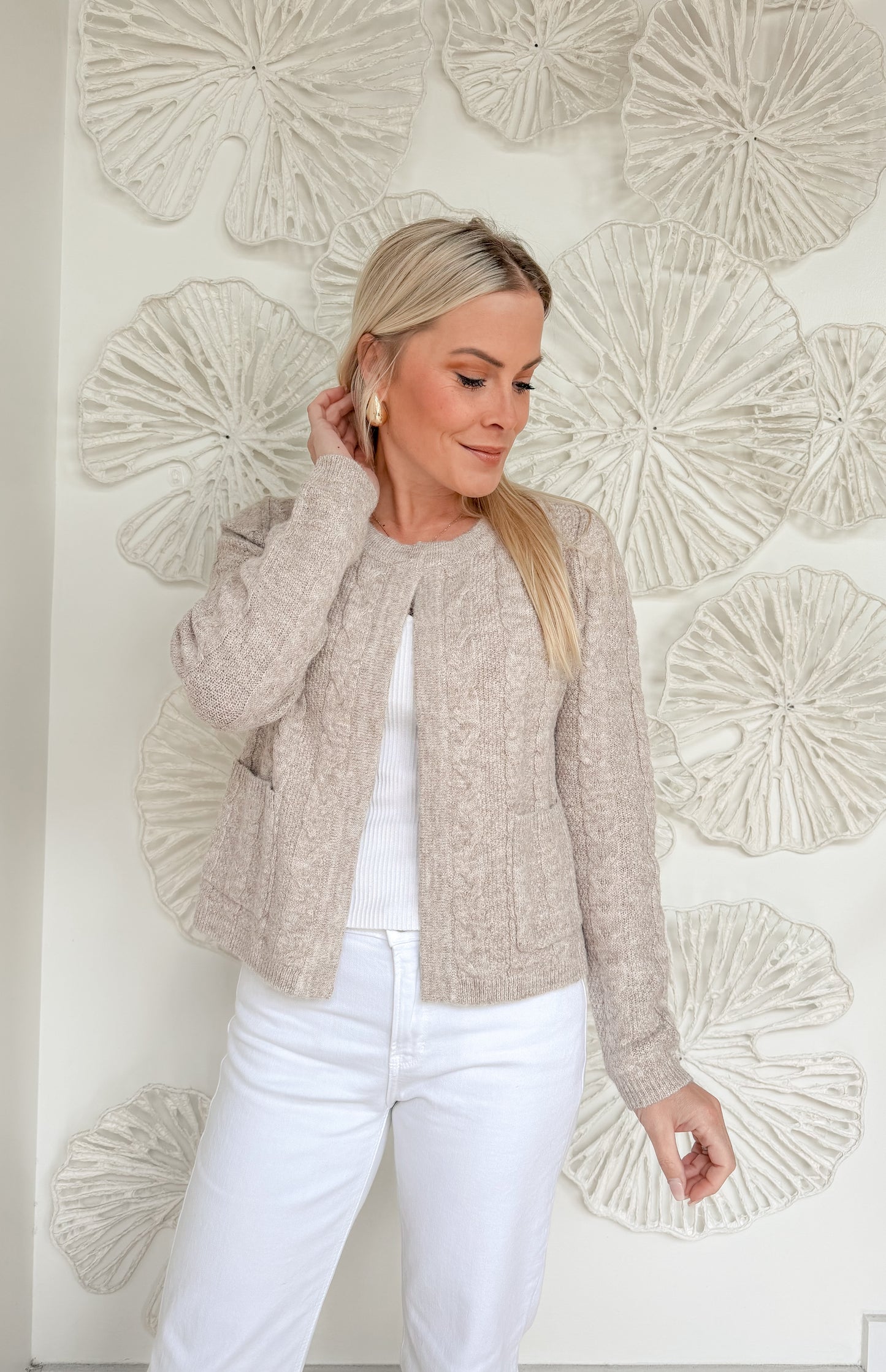 Light Heather Mocha Knit Cardigan
