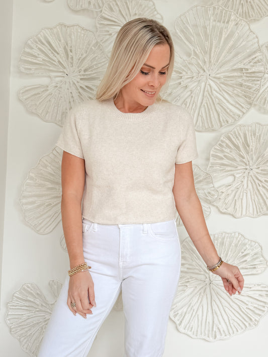 Beige Cropped Sweater