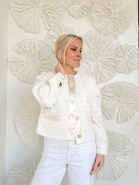 Cream Jewel Tweed Jacket