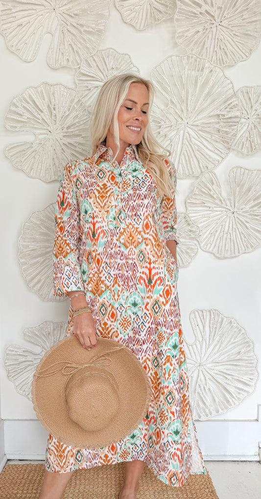 The Verena Block Print Midi