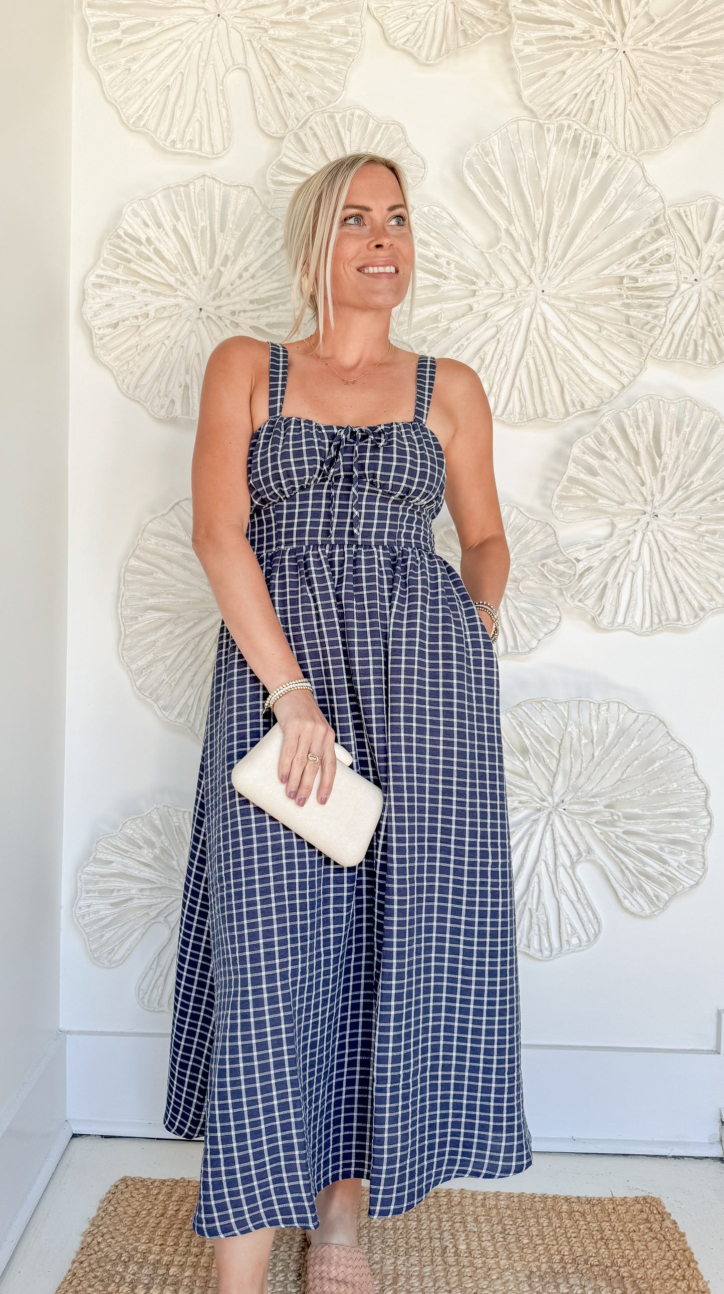 Navy Plaid Maxi