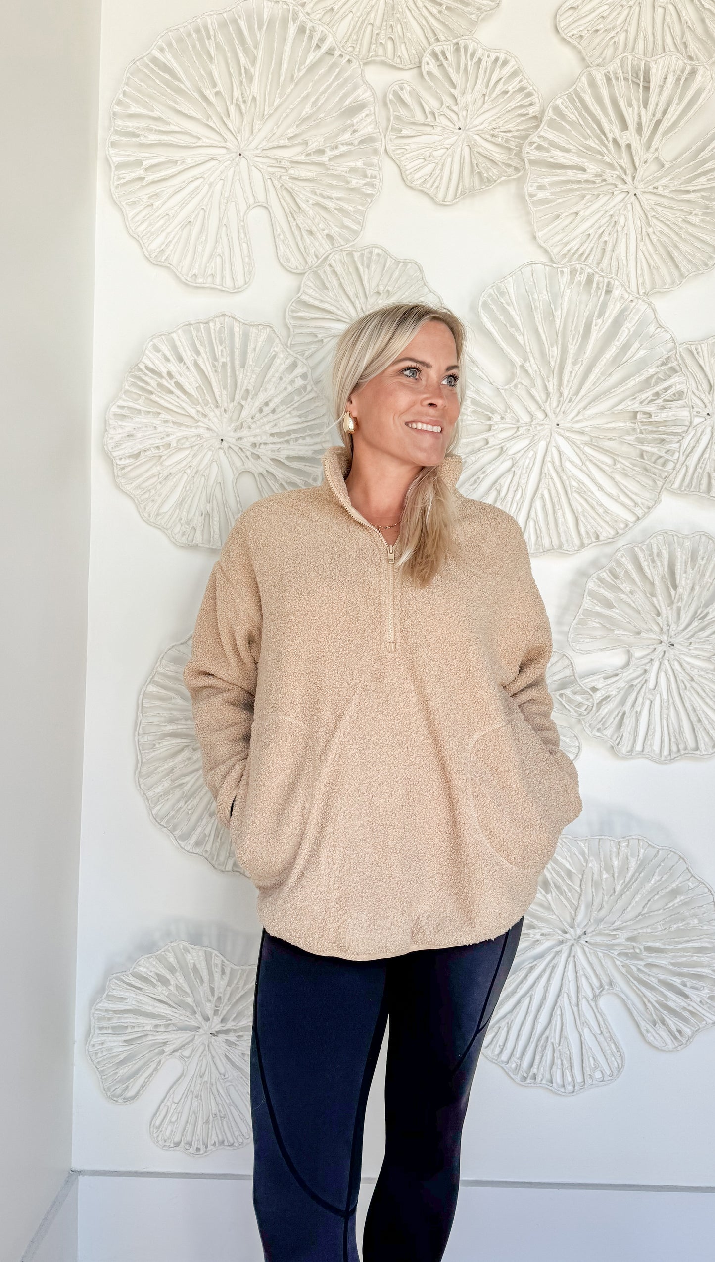 Taupe Sherpa Pull Over